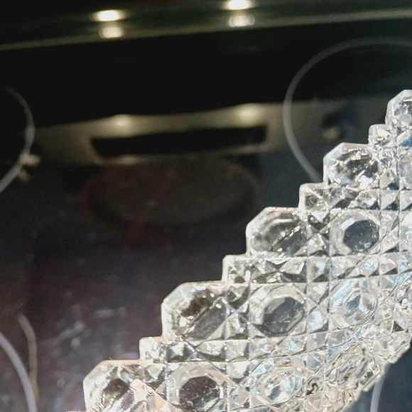 Antique American Cut Glass Relish Dish Canoe Boat Tray  Saw Tooth - Picture 3 of 8